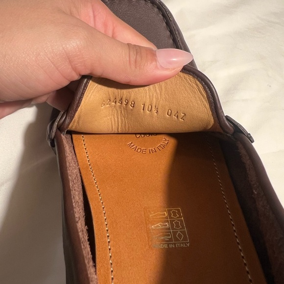 Men’s Gucci, leather horsebit GG driver loafers size 10 1/2 US made in Italy - Picture 5 of 7